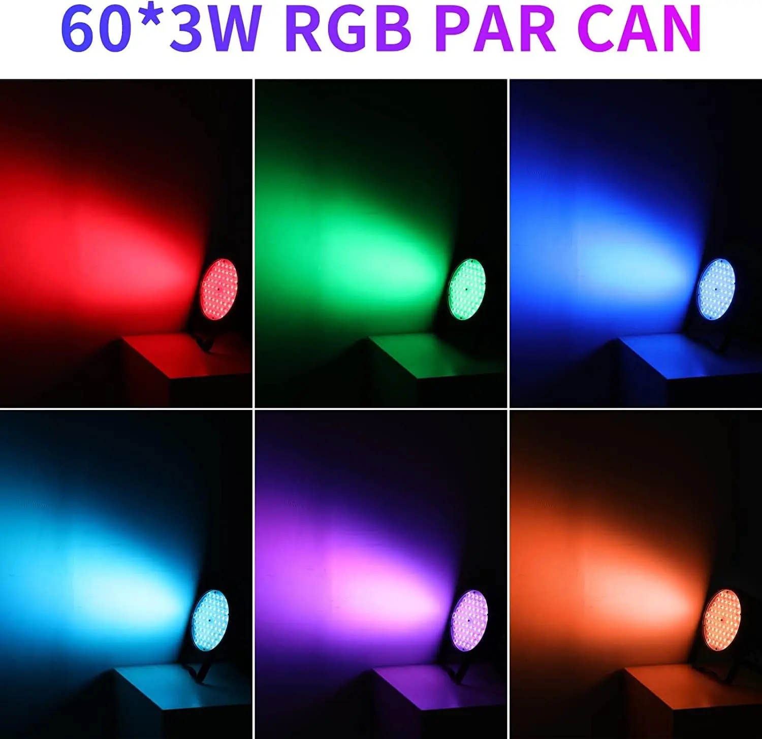 6 БР. Мини-DJ Par Light 60x3 W RGB Par Може да се Измие Светлини, Тънък Led Сценичното Осветление, Супер Ярък DMX 512 за дискотеки, Партита, Сватби