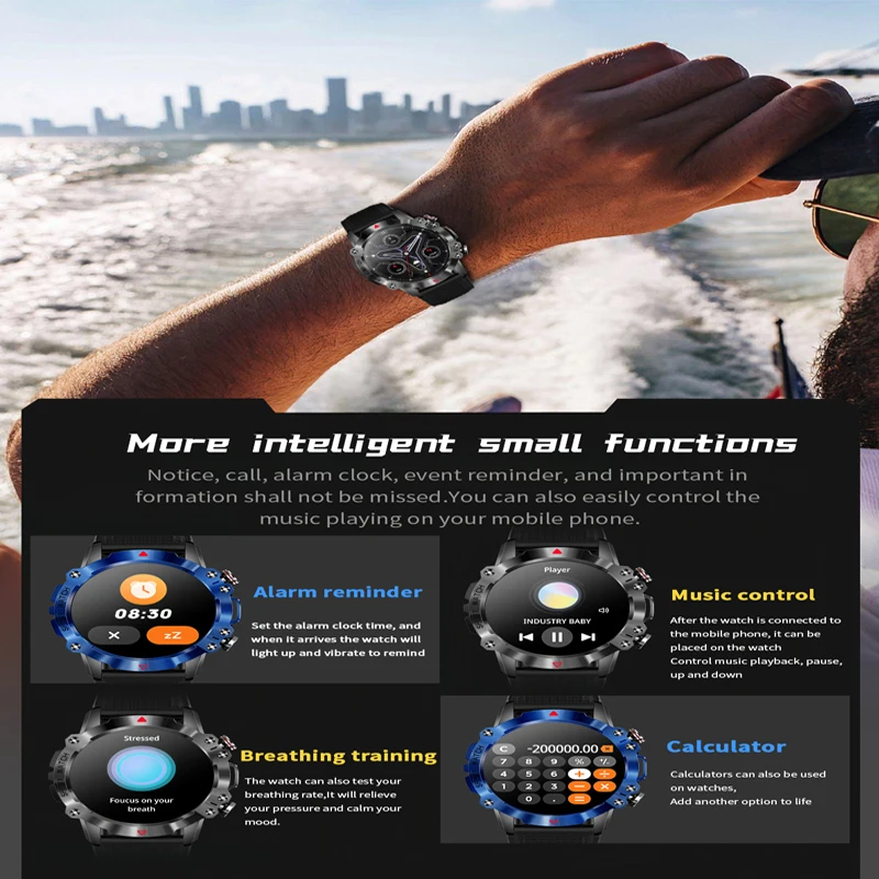 GEJIAN 2023 новите смарт часовници мъжки спортни фитнес-часовник с пълен сензорен екран, Водоустойчив IP67 Bluetooth Android, ios смарт часовници за мъже