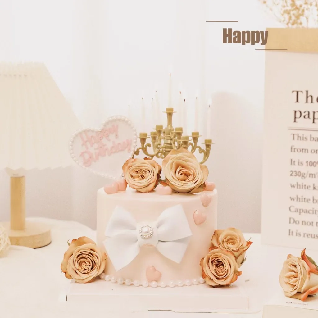 Topper за торта във формата на сърце честит Рожден Ден, украса на Сватбена торта с принцеса и лък, Детски душ, Топперы за кексчета за момичета