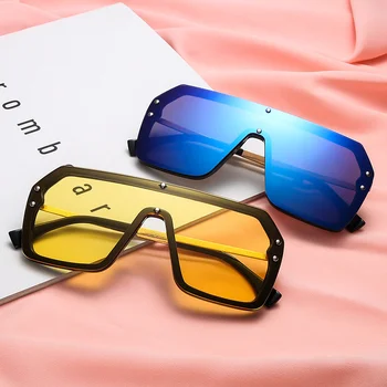 Квадратни Слънчеви очила Дамски Реколта Модни Извънгабаритни Дизайнерски Слънчеви очила женски Мъжки Ретро Черни Градиентные Очила с големи Рамки