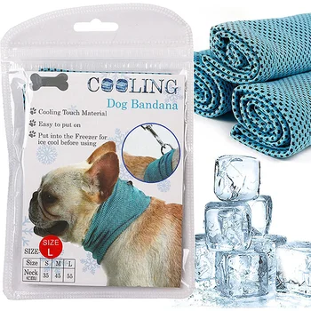 Годишният Ледена Нашийник за кучета за Еднократна употреба, шарена Кърпа миг охлаждане с отвор за каишка, предотвращающая топлинен удар, Уличен Дишаща шал за домашни любимци