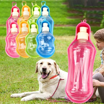 250 мл 500 мл Преносими пластмасови бутилки за вода за кучета, котки, домашни животни на открито, Пияч за кученца, Пияч за кученца, чаши