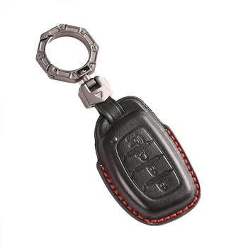 Чантата За ключовете за колата Hyundai X35 ix25 Таня Elantra От телешка Кожа, Костюм На Оригиналния ключ с 3 или 4 Бутона, Аксесоар за пълна защита