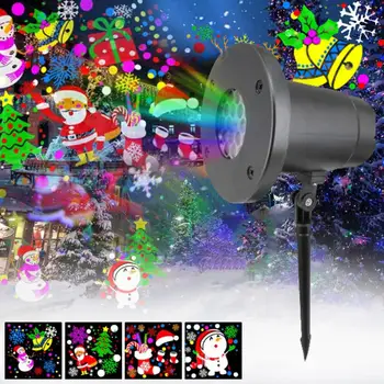 Коледен проектор, Уличен проектор под формата на Снежинки, Проектори с коледните светлина във формата на Снежинки, Висока Яркост, Непромокаеми за Коледа