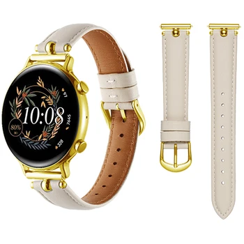 луксозна кожена линия за Samsung Galaxy Watch 6/5/pro/4/classic 43 мм 47 мм и 20 мм и каишка от естествена кожа, дизайнерска гривна Huawei Gt 2-2e, каишка
