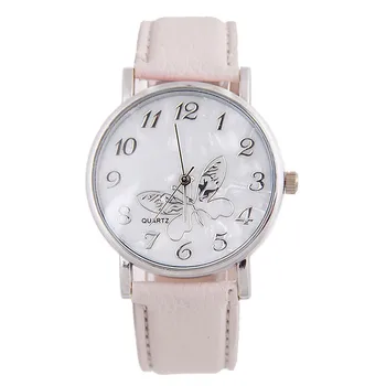 Нови Модни Дамски часовници с пеперуда 2023, Прости Кафяви кварцови часовници, Реколта Кожени Дамски ръчни часовници Reloj Relogio Femin
