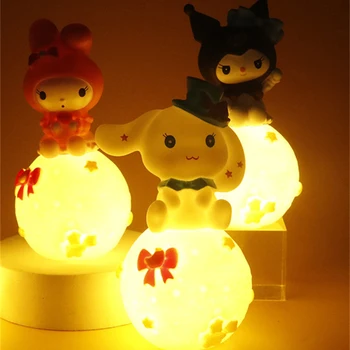 Сладък лека нощ Cinnamoroll, Светещ детска играчка Нощна лампа, Аниме Kawai, Сладки подаръци за деца, Декорация на дома