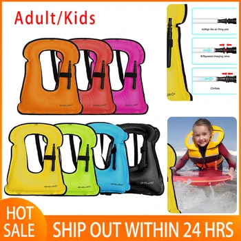 Жилетка за безопасност за плаващи от PVC с продувочным капак, надуваем костюм за оцеляване с плавучестью, износоустойчиви Регулируеми ремъци, аксесоари за улицата
