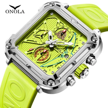 Луксозни мъжки Часовници марка ONOLA, уникален квадратен дизайн, моден кварцов спортни часовници, мъжки водоустойчив Relogio Masculino
