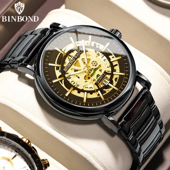 BINBOND, нови модни мъжки часовници, богат на функции кухи настолни светещи водоустойчиви часовници за международната търговия