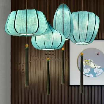 Обичай фенер, полилей в китайски стил, новата китайска художествена лампа, ресторант Дзен, ресторант hotpot, балкон, антикварни комбинираната лампи