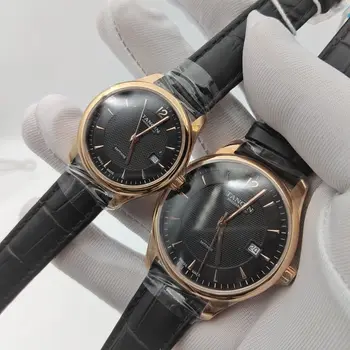 Швейцарски кварцов часовник TANGIN TM1022 Двойка от черното злато Официални ръчен часовник Автоматичен часовник Мъжки часовник за няколко Часа Дамски часовник