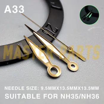 Часовникът Lume във формата на диамант и златна тапицерия 13,5 мм за Miyota NH35/36/4R/7S/NH38