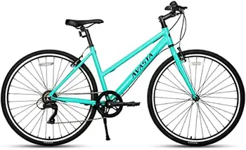 Пътен Хибриден велосипед за жени с Поставка за краката, Лесна Крака На рамката е от алуминиева сплав 700c, 7-степенна трансмисия, Няколко колела