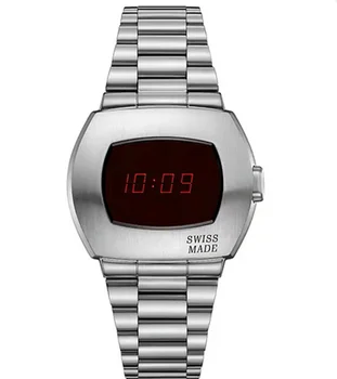 Квадратни електронни часовници, мъжки швейцарски модната марка High Sense Ins, модерни висококачествени часовници с надпис