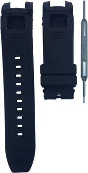 24 мм Черна гумена каишка за часовник, който е съвместим с Invicta S1 Rally | инструмент без пружинна апликации