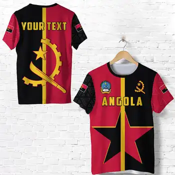 Флаг на Африканската държава, Символ на Ангола, 3D печат, Мъжки/дамски Летни Тениски в стил Харадзюку, Смешни Ежедневни Ризи с къси ръкави, Градинска облекло