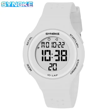 Дамски часовници SYNOKE, тънки луксозни водоустойчиви цифрови спорт часовници за гмуркане, мъжки led електронни часовници, богат на функции ръчен часовник за гмуркане