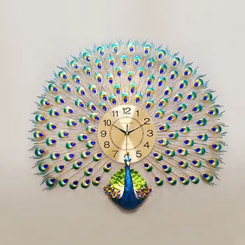 Творчески Стенни часовници с Павлином в Хола, на Европейското Украса за Дома, Тъпо Стенен Електронен часовник с Аларма, Китайски Стил, Кварцов часовник с Фениксом
