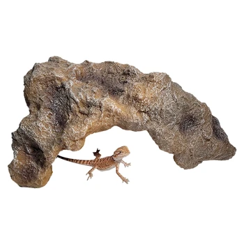 Скалната пещера, в която се крият риба в Аквариум за Греющихся костенурки, Подслон за обитаване