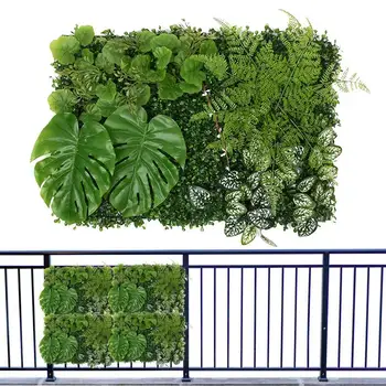 Изкуствени растителни панел на Екрана за уединение, жив плет, Градински декор, без мирис, срещу избледняване, против стареене, Реалистична стена от изкуствени растения