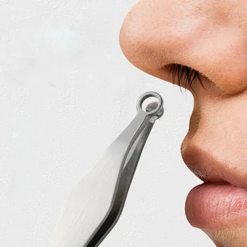 Универсални пинсети за подстригване на косми в носа От неръждаема стомана, подръжка на веждите, на космите на носа, Маникюр, подрязване на лицето, ножици за грим