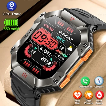 2023 Нови Военни Умни часовници За Мъже GPS Тракер Батерия 650 mah Сверхдлительный режим на готовност Компас Предизвикателство Bluetooth Спорт на открито Смарт часовници