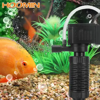 HOOMIN Кислородна Погружная филтриране на аквариум, мини-филтър за аквариум, 3 в 1, Филтър за пречистване на вода