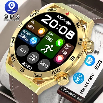 2023 Нов NFC ECG + ТОЧКИ Bluetooth Предизвикателство Смарт часовници GPS Тракер Гривна Движение Фитнес За час на Huawei Smart Ultimate Watch Мъжки