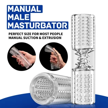 Открит мастурбатор с директни чашки за мъже, Вибратор с голям член, симулатор за главата, Реалистична вагина, Орален Масажор за дълбоко гърло, Секс играчки