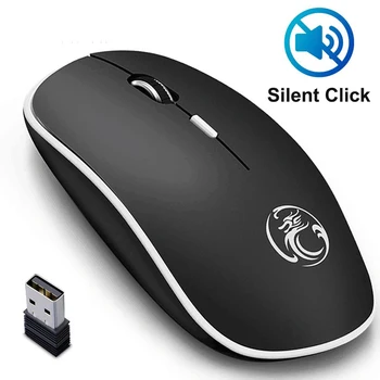 Безжична мишка IMice Тиха Компютърна мишка 1600 dpi Ергономичен Mause С тихо звук USB на КОМПЮТЪР-мишка, Без звук Безжична мишка за лаптоп