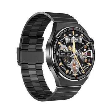 Смарт часовник H4 MAX, Мъжки 1,45-инчов Смарт часовник с голям екран, Bluetooth повикване, Безжичен кабел за зареждане гривна, NFC, Спортни смарт часовници за Фитнес, Ръчен часовник