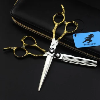 6-инчови професионални ножици за подстригване с остър нож за изтъняване на косата от неръждаема стомана за домашна употреба в салон