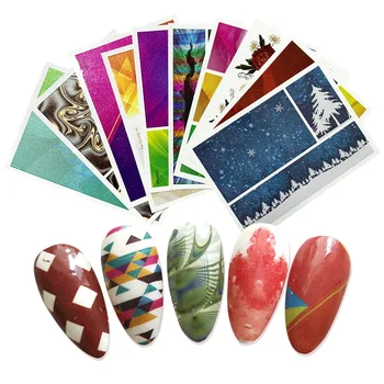 30 ултра тънки дизайн на стикери за нокти с водна трансферной печат, модерен дизайн за нокти 