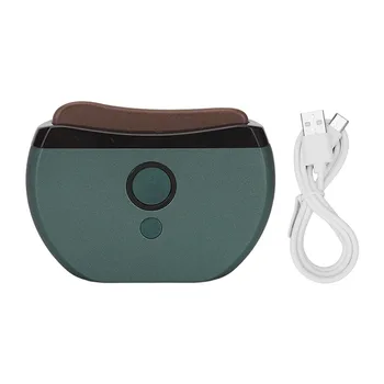 Выскабливающая дъска с електрически нагревател, с Ергономичен 500 ма, Електрически масажор Гуа Ша, 5 W, горещ компрес, зелена Каменна игла за гърба, врата