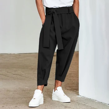 2023 Нови Мъжки Модни обикновена панталони на съвсем малък, Ежедневни зреещи, Мъжки Свободни Широки панталони S-3XL