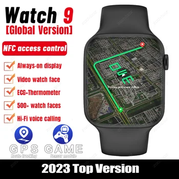 2023 Мъжки смарт часовник с GPS, постоянно включен дисплей, гласово повикване с индивидуален набор от номера, спортни часовници, водоустойчиви дамски смарт часовници за Apple Watch 9