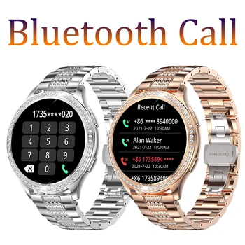 LEMFO смарт часовници за жени, тънки, за измерване на сърдечната честота, кръвното налягане, Bluetooth, Разговори AK53, умни часовници 2023, 210 ма, 1,32 