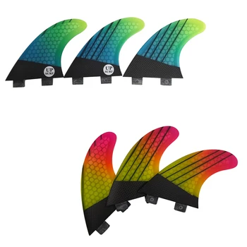 Перки за сърфиране UPSURF FCS Medium Short Board С Подруливающим Устройство Наклон на Цвят, изработени От Въглеродни Влакна под Формата На сот С Двойни Первази и Три Перки За сърфиране