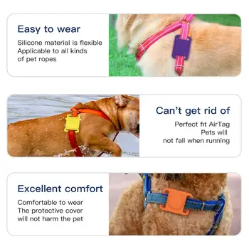 Цветен аксесоар-локатор, защита от загуба, силиконов защитен калъф, контур за яка за кучета и котки Apple AirTag