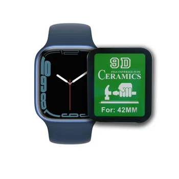 200 бр. за Apple Watch 42 мм 44 мм 40 мм 38 мм 9D Защитно фолио за екрана часа серия 7 8 нано керамични филм