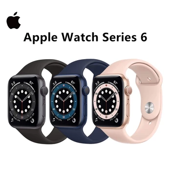 100% Оригинални на Apple Watch Серия 6 с алуминиев корпус 40 мм/ 44 мм Apple Watch S6 със спортен каишка iOS SmartWatch (актуализирани)