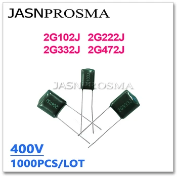 JASNPROSMA 1000ШТ 400 В 2G102J 2G222J 2G332J 2G472J 1NF 2,2 NF 3,3 4,7 NF NF 102J 222J 472J 2G 5% полиестер филмът кондензатор