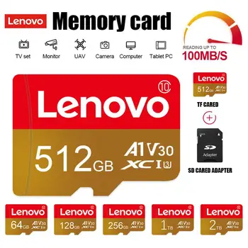 Високоскоростна карта с флаш памет Lenovo 2 TB Flash, SD Card 128 GB, 256 GB, 512 GB И 1 TB Class 10 Micro SD TF карта, За Лаптоп/Десктоп КОМПЮТЪР/Телефон