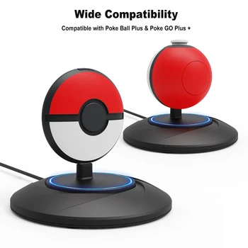 Поставка за зареждане със Защита от претоварване работен ток Type-C зарядно устройство ще захранване на база с led индикатор за Pokemon GO Plus + 2023