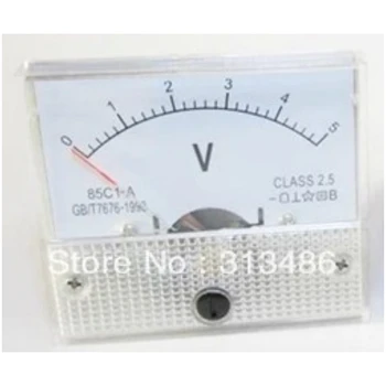 85C1 Аналогов Волтов панел измерване на напрежение Voltmete 65x56 мм често се използва за регулатори на напрежение 5V10V20V30V50V100V250V500V
