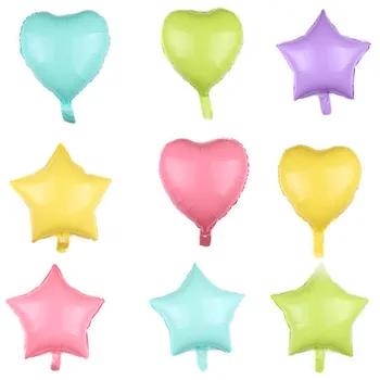 5шт 18-инчовите балони от фолио във формата на Тестени изделия във формата на сърца и звезди, гелиевые топки ярки цветове за парти по случай рожден Ден, Сватба, украса за душата на детето