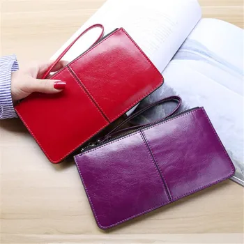 Модерен женски чантата си, Офис женски Дълъг портфейл от изкуствена кожа, Клатч, бизнес портфейл с цип, чанта, държач за карти, портфейл с голям капацитет