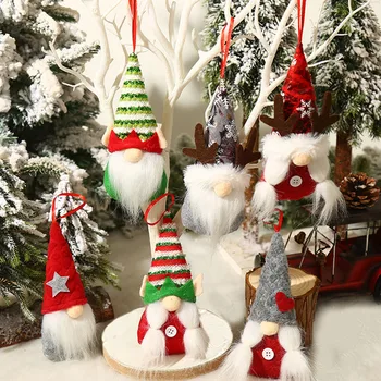 2 бр. Коледни Джуджета Кукла Безлични Плюшено мече Дядо Гонк Джудже, Елф Коледно Дърво Подвесное Украса Начало Декор Навидад честита Нова Година 2024