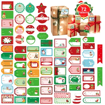 Коледни стикери, самозалепващи печати за коледен подарък на пакети, кутии за опаковане, оригинални етикети